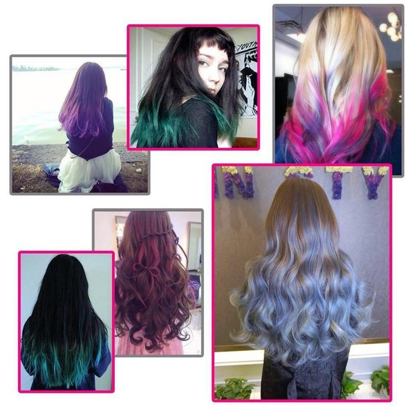 Temporary Mini Disposable Crayons Hair Color Dyeing Mascara Dye Chalk Box With Brush - Hayah Glow