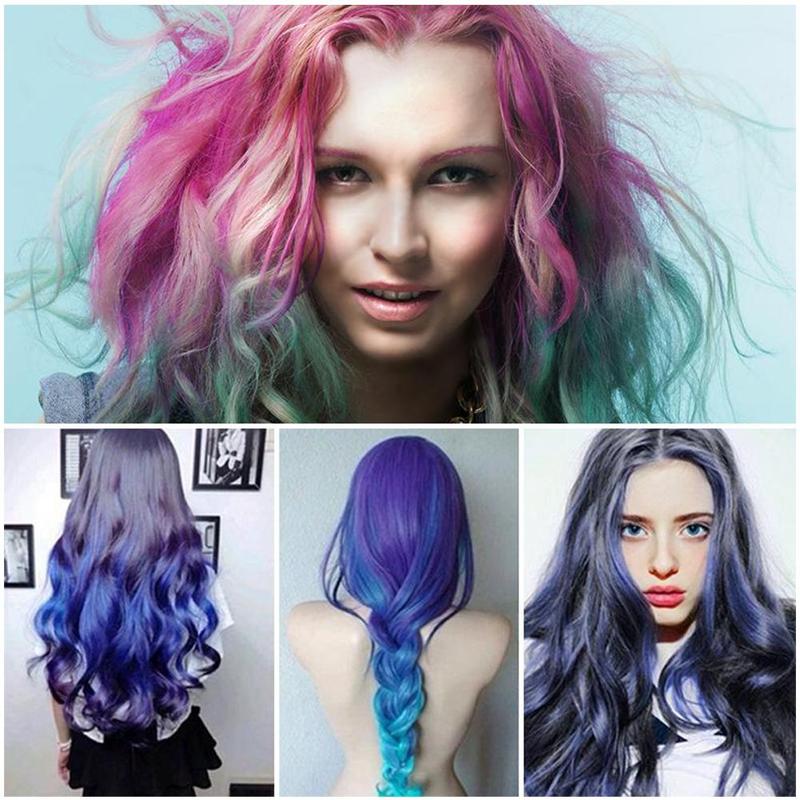 Temporary Mini Disposable Crayons Hair Color Dyeing Mascara Dye Chalk Box With Brush - Hayah Glow
