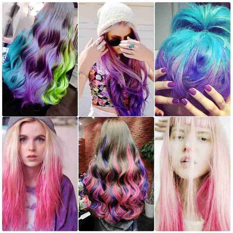 Temporary Mini Disposable Crayons Hair Color Dyeing Mascara Dye Chalk Box With Brush - Hayah Glow