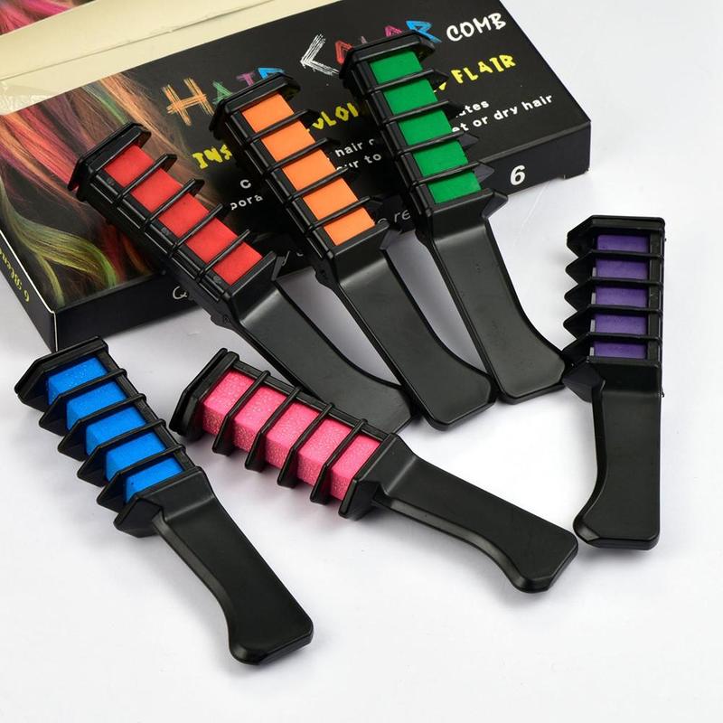 Temporary Mini Disposable Crayons Hair Color Dyeing Mascara Dye Chalk Box With Brush - Hayah Glow