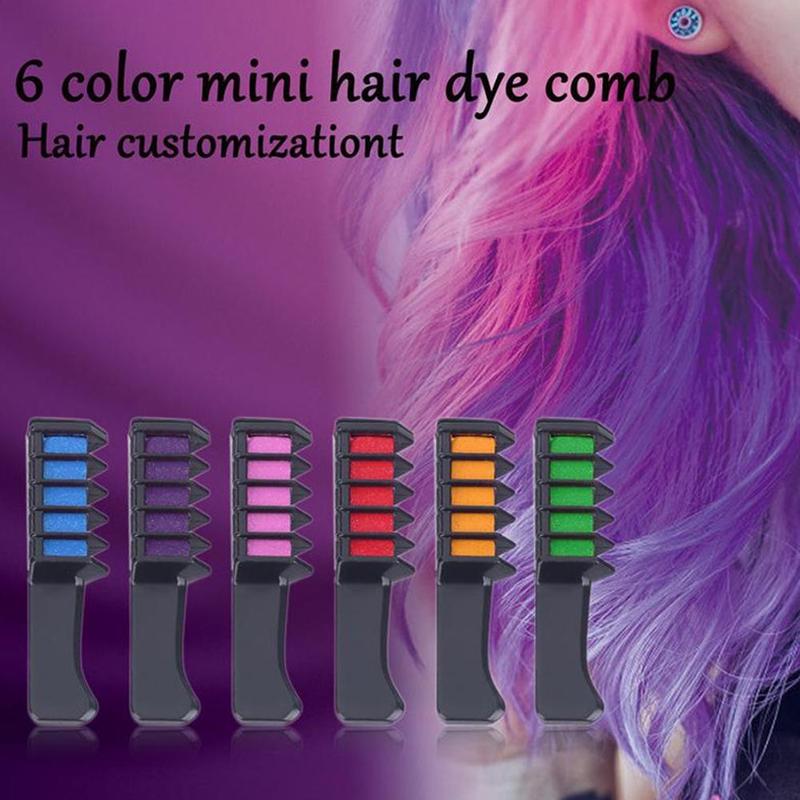 Temporary Mini Disposable Crayons Hair Color Dyeing Mascara Dye Chalk Box With Brush - Hayah Glow