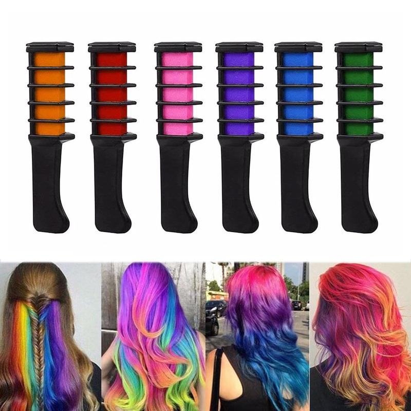 Temporary Mini Disposable Crayons Hair Color Dyeing Mascara Dye Chalk Box With Brush - Hayah Glow