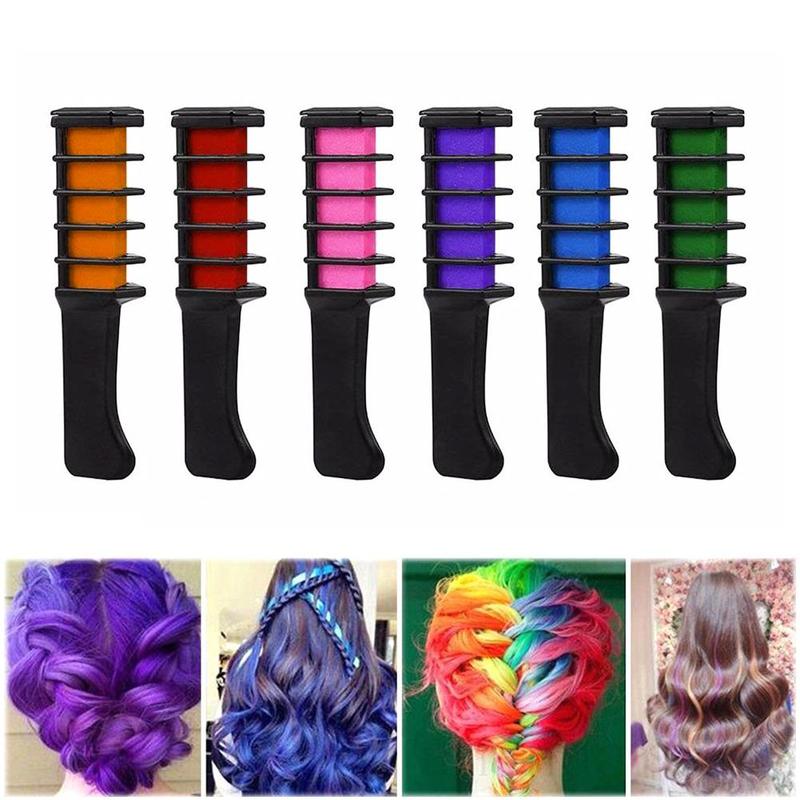 Temporary Mini Disposable Crayons Hair Color Dyeing Mascara Dye Chalk Box With Brush - Hayah Glow