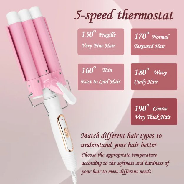 3-in-1 Electric Heating Curler - Hayah Glow