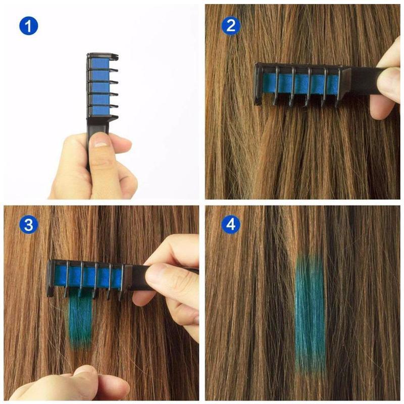 Temporary Mini Disposable Crayons Hair Color Dyeing Mascara Dye Chalk Box With Brush - Hayah Glow